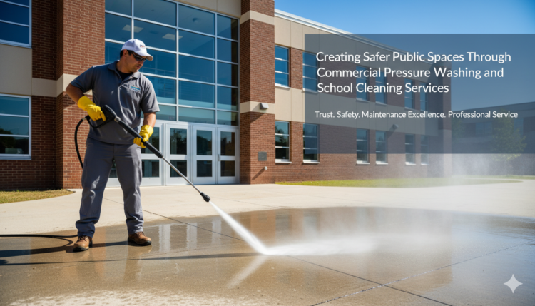 Creating Safer Public Spaces Through Commercial Pressure Washing and School Cleaning Services